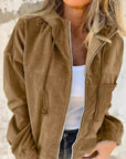 Casual Women's Jacket with Hood and Zip - Various Colours Available