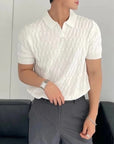Casual jacquard knitted polo shirt for men - Arthur