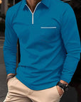 Casual men's polo shirt with front pockets