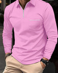 Casual men's polo shirt with front pockets