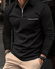 Casual men's polo shirt with front pockets