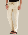 Casual summer trousers with elastic waistband for men - Frego