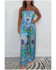Christel - Printed Spaghetti Strap Trousers, 2-Piece Set