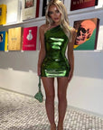 Cinzia – Sexy Metallic One-Shoulder Mini Dress