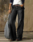 Classic High-Waist Jeans with Wide Legs - Karla