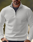 Comfortable Men's Sweater with Quarter Zip - George