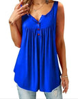 Comfortable Sleeveless Tank Top with Button Placket for Women