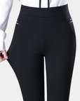 Comfortable ladies' stretch trousers with a high waist
