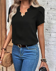 Constanze - V-Neck Loose Solid Blouse