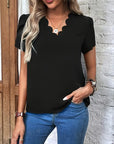 Constanze - V-Neck Loose Solid Blouse