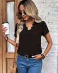 Constanze - V-Neck Loose Solid Blouse