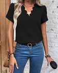 Constanze - V-Neck Loose Solid Blouse