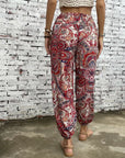 Crescentia - Boho Shirred Waist Long Trousers