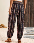Crescentia - Boho Shirred Waist Long Trousers