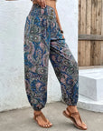 Crescentia - Boho Shirred Waist Long Trousers