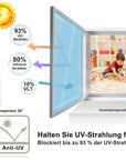 CrystalCover - Protection de la vie privée, Protection solaire, Film de fenêtre réfléchissant les UV
