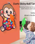 Cute Monkey Dartboard Set | Creative Cartoon Animal Target Game | Educational Parent-Child Interactive Toy with Sticky Balls & Shafts