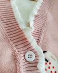 Cute cardigan with strawberry print for girls - Estella