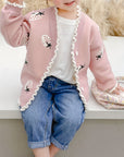 Cute cardigan with strawberry print for girls - Estella