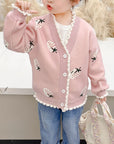 Cute cardigan with strawberry print for girls - Estella
