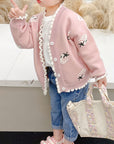 Cute cardigan with strawberry print for girls - Estella