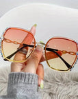 Dalis – Rimless Sunglasses with Sparkling Crystals
