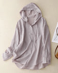 Davina - Long-Sleeved Hooded Blouse