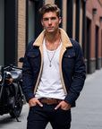 Derek - Vintage Lined Bomber Jacket for Men