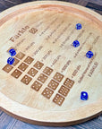 DiceMaster - Wooden Farkle Dice Tray with Score Table for Family Fun
