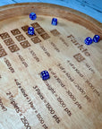 DiceMaster - Wooden Farkle Dice Tray with Score Table for Family Fun