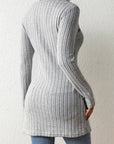 Dorle - Top with Button Closure and Ribbed Structure