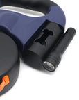 Laisse double rétractable pour chien | Avec lampe de poche et support pour sacs à déjections canines