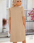 Dress with Short Sleeves, Pockets and Square Neckline - Julissa