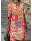 Dress with V-neck and floral print - Jelissa