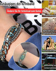 DziVana - Dzi Bracelet with Six Symbol Mantra in Turquoise