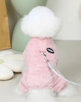 Elastic Fleece Overall for Pets with Pull Ring
