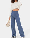 Elasticated high-waisted casual trousers for women - Phoebe