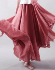 Elegant Bohemian Linen Maxi Skirt - Magna