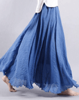 Elegant Bohemian Linen Maxi Skirt - Magna