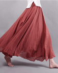 Elegant Bohemian Linen Maxi Skirt - Magna
