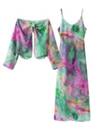 Elegant Colourful Maxi Dress with Detachable Scarf - Romy