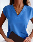 Elegant Ladies' Top with V-Neck