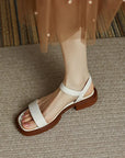 Elegant Leather Women's Sandals - Sturdy and Comfortable