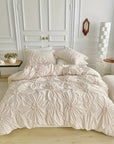 Elegant Luxury Duvet Cover with Flowers and Ruffles
