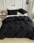 Elegant Luxury Duvet Cover with Flowers and Ruffles