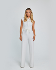 Elegant Sleeveless Jumpsuit with V-Neck and Wide Legs