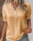 Elegant V-Neck Shirt with Simple Lace