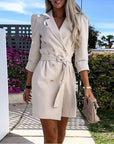 Elegant blazer dress with belt - Alina