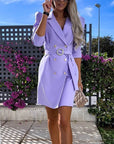 Elegant blazer dress with belt - Alina