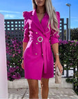 Elegant blazer dress with belt - Alina